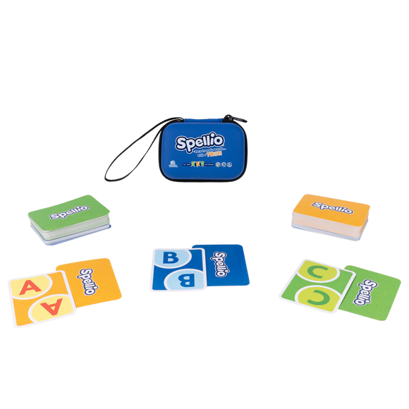 Spellio hard case and included cards