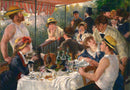 Painting of a lively outdoor cafe scene with people dining and socializing (image usewd for puzzle)