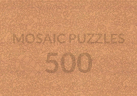 Back of mosaic puzzle, showing the unique piece shapes.