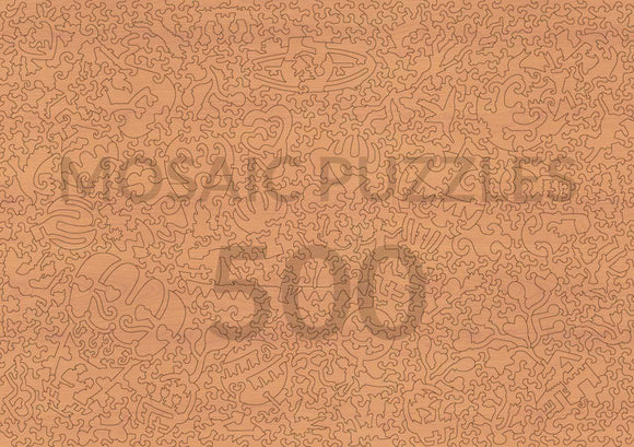 Back of mosaic puzzle, showing the unique piece shapes.
