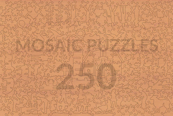 Back of the puzzle, showing the unique piece shapes