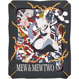 Pokemon Paper Theater Mew and Mewtwo Completed Build Facing Front
