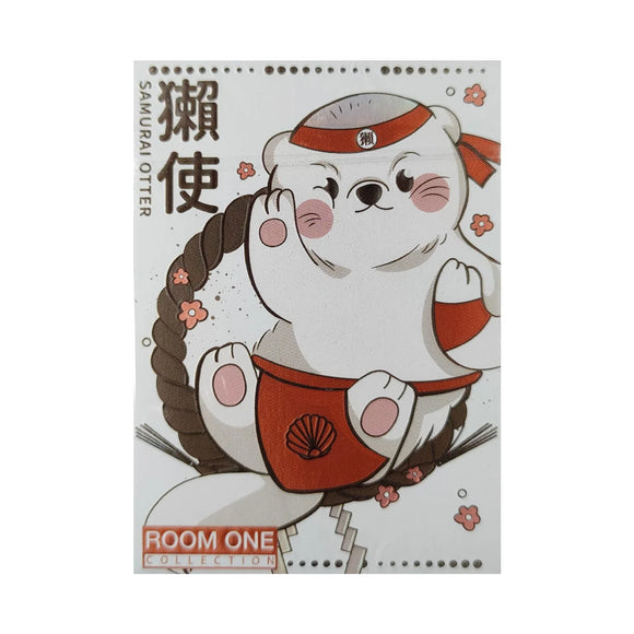 Tuck box for red samurai otter playing cards