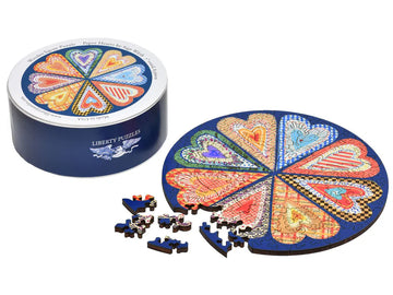 paper hearts box and puzzle