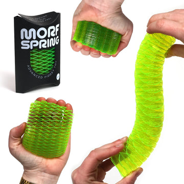Morf Sensory Spring Green Small packaging and toy