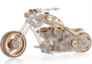 The Veter Models: Chopper V1 is a transparent DIY model kit of a classic motorcycle. Crafted from laser-cut wood and acrylic, it features intricate details like wheels, handlebars, and an engine assembly, allowing for a rewarding assembly experience.