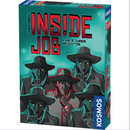 Inside Job board game box by Thames & Kosmos featuring mysterious characters in hats, emphasizing teamwork and deception. The title 'INS!DE JOB' is prominently displayed in bold, stylized lettering, inviting players to engage in a thrilling gaming experience.