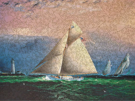 Yacht Race Off Boston Light