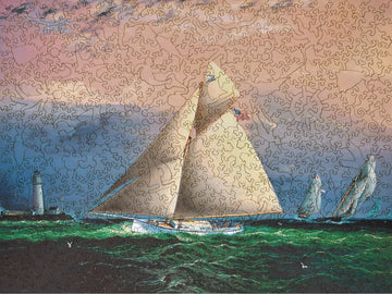 Yacht Race Off Boston Light