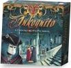 The Inkognito game by Ares Games features a beautifully illustrated box depicting a mysterious, theatrical scene with a character in a mask. The vivid artwork invites players into a world of intrigue and strategy, perfect for game nights.