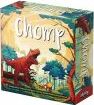 Chomp game by Allplay, featuring a colorful box design with playful illustrations of dinosaurs in a vibrant forest setting. The title 'Chomp' is prominently displayed on the front, inviting players of all ages to enjoy this exciting board game.