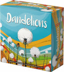 Dandelions board game box by Allplay, featuring vibrant artwork of dandelions on a colorful background. The design includes whimsical illustrations that capture the essence of the game.