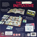 The Initiative board game by Unexpected Games features a game board, character pieces, and a comic book. Players read a comic to set the stage and work together to complete missions and unlock secrets. The image highlights the game's collaborative and immersive nature, encouraging teamwork and problem-solving.