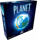 Planet game by Blue Orange U.S.A. packaging featuring a round, colorful illustration of Earth with various animals and nature elements. The title 'PLANET' is prominently displayed at the top, set against a dark blue starry background.