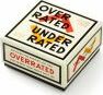 Overrated/Underrated Social Game by Brass Monkey, featuring a colorful box design with bold text indicating 'Overrated' and 'Underrated'. Perfect for group gatherings and fun conversations.