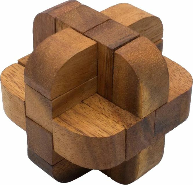 The Neutron Star by Brainwright is a beautifully crafted mechanical puzzle made of natural wood. It features interlocking pieces with a unique geometric design, showcasing rounded edges and flat surfaces that create a visually appealing and challenging brainteaser. Ideal for puzzle enthusiasts and collectors, it encourages critical thinking and problem-solving skills while being a stylish decorative piece.