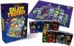 Galaxy Trucker board game by Czech Games Editions, showcasing vibrant graphics and game components including a game board, cards, and dice. The box features colorful illustrations of space trucks and aliens, perfect for family game nights and strategic fun.