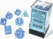 Borealis Sky blu/wht Lumin Polyhedral dice