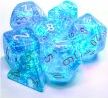 Borealis Sky blu/wht Lumin Polyhedral dice