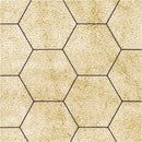 Double-Sided Battlemat by Chessex featuring a textured surface with a hexagonal pattern, suitable for tabletop gaming and RPGs. The mat is customizable for various game settings.