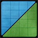 Chessex Blu/Grn Reversible Battle Mat displaying a blue section with grid lines on one side and a green section with grid lines on the other side, ideal for tabletop games.