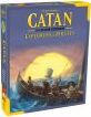 Catan: Explorers & Pirates – 5-6 Player Extension game box featuring a vibrant illustration of a sunset over ships at sea. The packaging showcases the Catan logo prominently at the top, while images of explorers and pirate ships set the adventurous theme of the game. Perfect for expanding your Catan gameplay to include more players and exciting challenges.