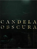 Cover of the Candela Obscura RPG game by Darrington Press LLC, featuring the title 'Candela Obscura' in bold, stylized gold lettering against a dark, textured background, suggesting themes of mystery and intrigue.