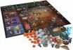 Dune Imperium: Uprising Expansion game display featuring a vibrant game board with various colored tokens and intricate artwork. The board showcases multiple regions and components essential for gameplay, including player pieces and resources scattered around.