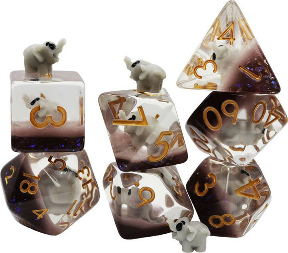 7-Set Elephant Transluscent Bown with grey