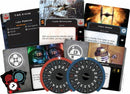 The Star Wars X-Wing Core Set by Fantasy Flight Games features a variety of game components including character cards like Luke Skywalker and Iden Versio, maneuver dials, and upgrade cards, all designed for strategic space battles. The set captures iconic elements from the Star Wars universe, allowing players to engage in thrilling gameplay with well-known characters and vehicles.