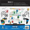 Decorum by Floodgate Games is a cooperative game for 2-4 players that explores themes of passive-aggressive cohabitation. The image features the game board with illustrated tokens representing various objects and characters engaged in playful disagreements about home decoration. The game includes unique scenario cards and tokens to navigate different living spaces, fostering communication and strategy between players as they work towards a harmonious home.