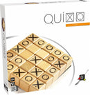 Quixo board game by Gigamic featuring a wooden grid with X and O tiles. Designed by Thierry Chapeau, this interactive game encourages strategic thinking and is suitable for ages 8 and up.