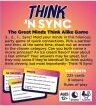 Think 'n Sync: The Great Minds Think Alike Game by Gamewright, featuring colorful packaging that explains the game concept where players must guess answers together. Includes game cards and instructions for engaging group play, designed to spark communication and teamwork.