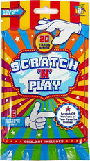 Scratch 'N' Play by Gamewright is a colorful game package featuring vibrant graphics. It contains 20 scratch-off cards, allowing players to enjoy five different variations of popular games. Ideal for family game night or parties, this engaging game encourages fun and creativity.