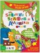 The Scrambled States of America game by Gamewright features colorful cartoon illustrations of the United States, showcasing various states with playful designs and friendly characters. The vibrant packaging highlights the educational and fun nature of the game, making it suitable for children and families.