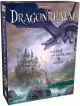 Dragonrealm board game by Gamewright featuring a stunning fantasy-themed box art. The design showcases a mystical castle and a dragon soaring overhead, captivating players with its enchanting imagery.