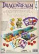 Dragonrealm game from Gamewright featuring vibrant game board and colorful cards. Players embark on a fantasy adventure, navigating challenges and collecting treasures in a magical realm. The box cover displays whimsical illustrations and highlights key components of the game, promising fun for families and friends.