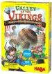 The box of the game 'Valley of the Vikings' by Haba featuring colorful illustrations of Viking characters, a large wooden barrel, and vibrant scenery. Perfect for family game nights, this engaging game invites players into a fun-filled adventure in a Viking-themed world.