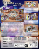 The Key Royal Star Casino game by Haba displayed on a table. The image shows various game components including cards, a game board, and other pieces spread around, emphasizing the investigative theme of a casino burglary. Step-by-step instructions and other game details are partially visible at the top, providing insights into gameplay mechanics like deduction and strategy.