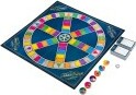 Trivial Pursuit game board featuring a colorful wheel with various question categories. Includes player pieces and a question card box for trivia gameplay. Perfect for family game nights and gatherings.