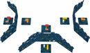 Break the Cube is a strategic game by Iello featuring a unique design with colorful cubes and a modular board layout. The game pieces include various shapes and blocks positioned on a dark blue, illustrated game board, engaging players in a fun and challenging experience.
