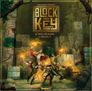 Block and Key board game by Inside Up Games features a colorful cover with characters holding torches in a mysterious jungle setting, surrounded by large, stacked blocks.