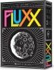 Fluxx game by Looney Labs. The box features colorful lettering spelling 'FLUXX' on a black background, with a circular design in the center. The packaging is bright and eye-catching, indicating a fun, chaotic card game.