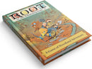 Root - RPG Core Book by Leder Games featuring whimsical artwork of woodland creatures on the cover. The title is displayed prominently, with vibrant colors and an illustration that invites players into a fantasy world of adventure.