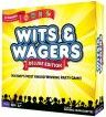 Wits & Wagers party game box featuring vibrant graphics, including the game title in bold lettering. The box design also showcases silhouettes of people, indicating a fun, social experience. North Star Games logo visible on the side.