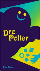 DroPolter game by OINK GAMES features a playful ghost character on a vibrant green and blue background. The title 'Dro Polter' is prominently displayed in yellow. Various playful shapes and symbols suggest interactive fun.