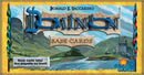 The Dominion: Base Cards Only game by Rio Grande Games showcases a beautifully illustrated box cover featuring a scenic landscape with a river and castle. The title 'Dominion' is prominently displayed in stylized lettering at the top, and a note reads 'Base cards only! Not playable by itself.' This game serves as an expansion to the Dominion card game series, enhancing strategic gameplay with diverse card combinations.