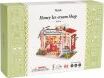 The Honey Ice Cream Shop Model Kit by Robotime is a delightful DIY kit designed to build a charming ice cream shop model. The packaging showcases the vibrant, detailed illustration of the completed model, featuring colorful elements that bring the whimsical shop to life. Perfect for hobbyists and craft enthusiasts, this kit encourages creativity and fine motor skills.