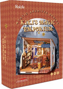 Kiki's Magic Emporium DIY kit by Robotime. A detailed model showcasing an enchanting shop interior filled with magical artifacts. Ideal for creative enthusiasts, this kit offers intricate assembly instructions and provides a sense of accomplishment once completed.