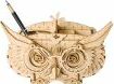 Owl Storage Box 3D Build Kit by Robotime, featuring an intricately designed owl shape that serves as a pen holder. The kit includes multiple laser-cut wooden pieces for an engaging DIY assembly experience. Perfect for organizing small items, this charming storage box combines functionality with creativity.